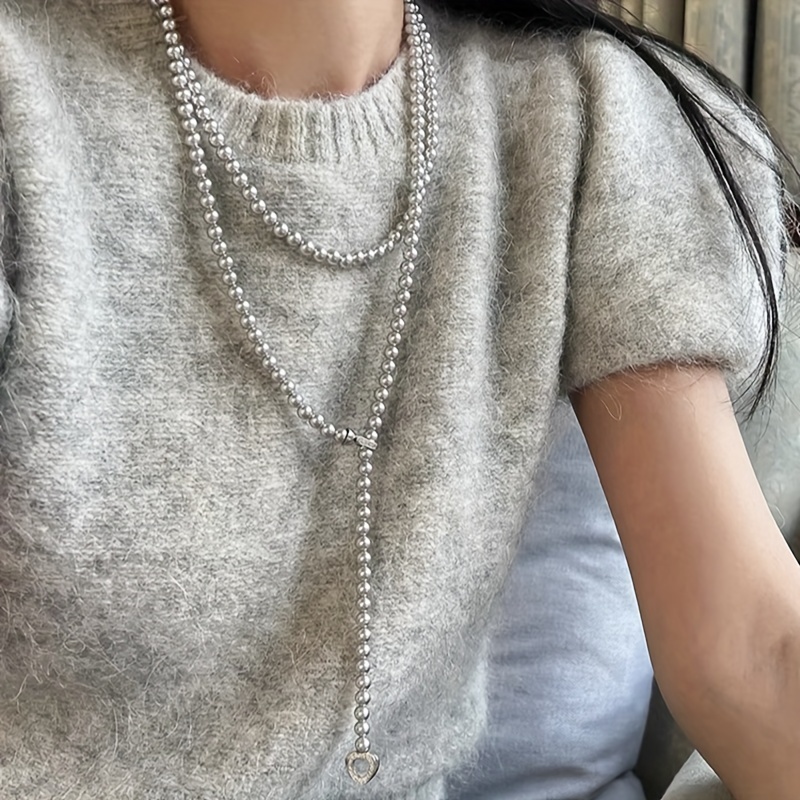 6mm Multicolor Long Pearl Necklace for Women